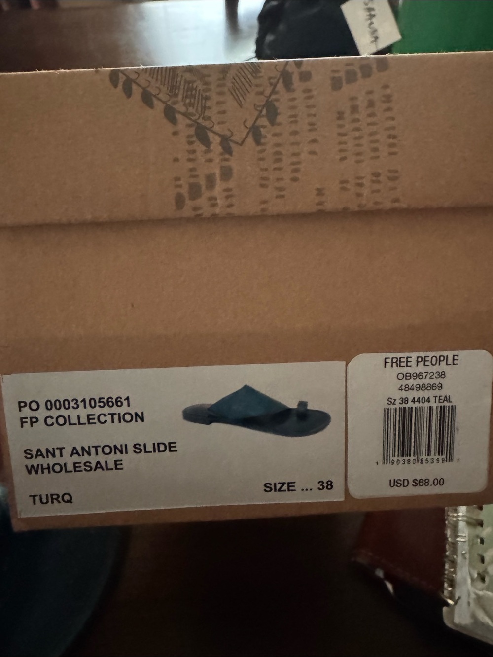 Free People Sant Antoni Slide in Turquoise Teal